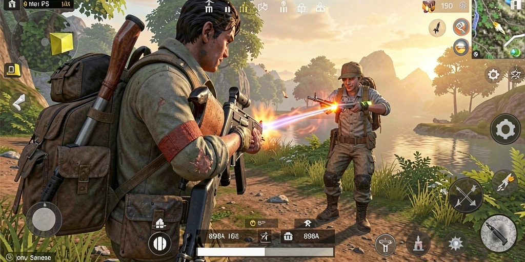 Screenshot gameplay <strong>898A</strong> menampilkan aksi pertempuran yang mendebarkan.