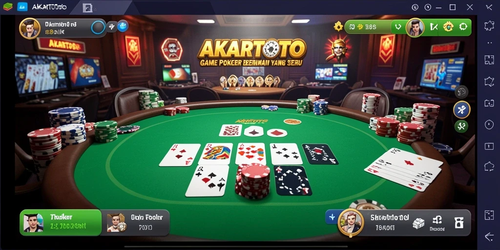 Tampilan seru dari gameplay Poker di AKARTOTO.