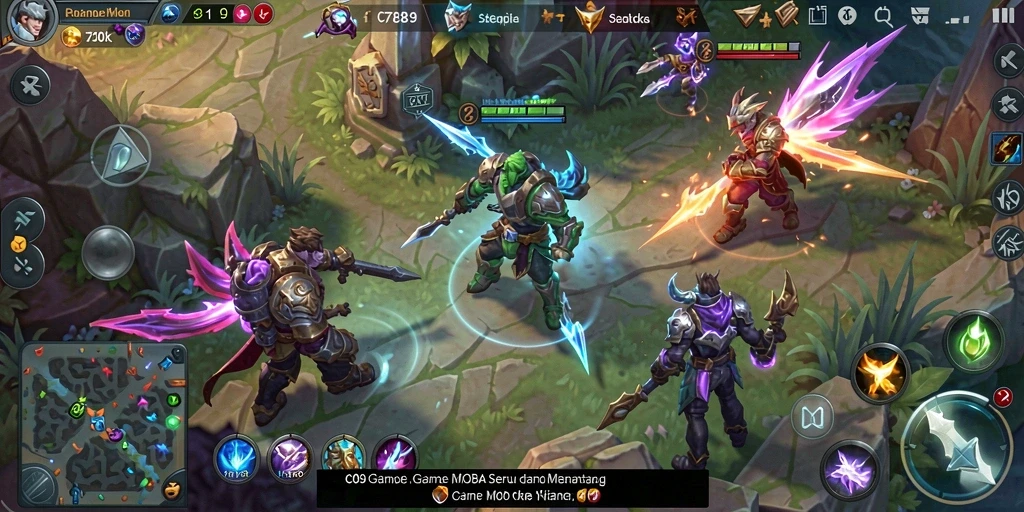 Tampilan gameplay MOBA yang menegangkan dan seru di C789.