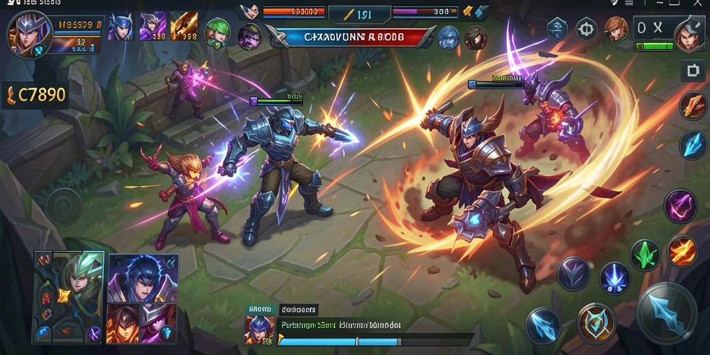 Gameplay seru dalam pertarungan MOBA di C7890.