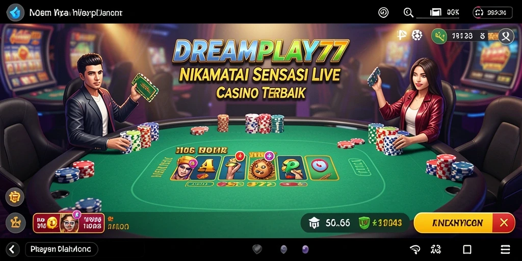Tampilan gameplay Live Casino yang menarik di DREAMPLAY77.