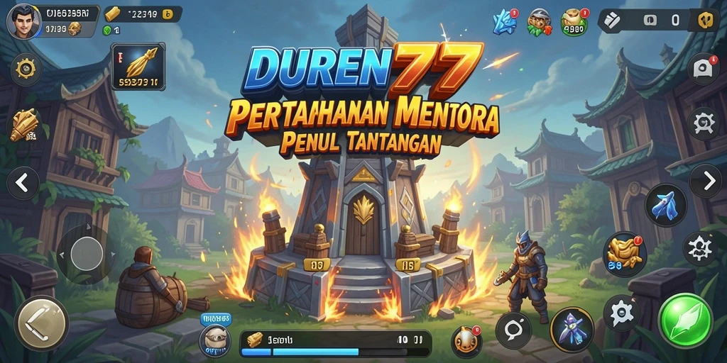 Screenshot DUREN777 menampilkan aksi seru dalam permainan Tower Defense.