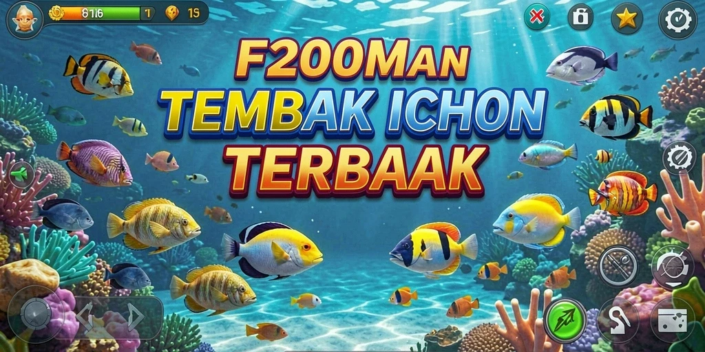 Screenshot gameplay F200M menampilkan aksi tembak ikan yang seru.