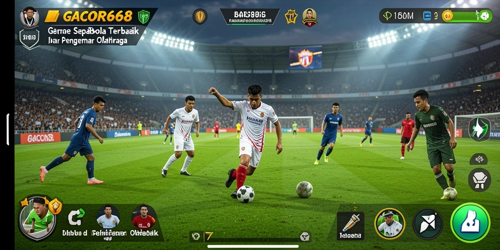 Screenshot gameplay <strong>GACOR668</strong> menampilkan aksi seru dalam pertandingan sepak bola.