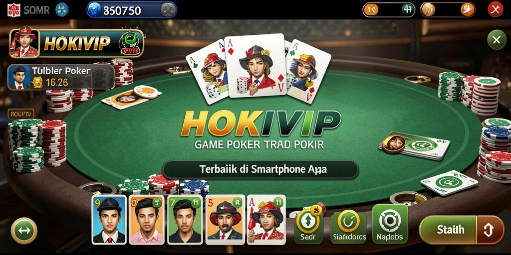 Tampilan gameplay HOKIVIP yang menegangkan dan interaktif dalam dunia poker.