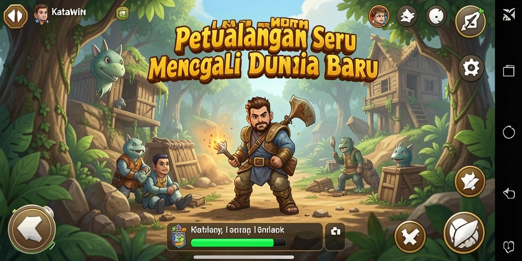 Gameplay KATAWIN menampilkan petualangan seru dan tantangan menarik.