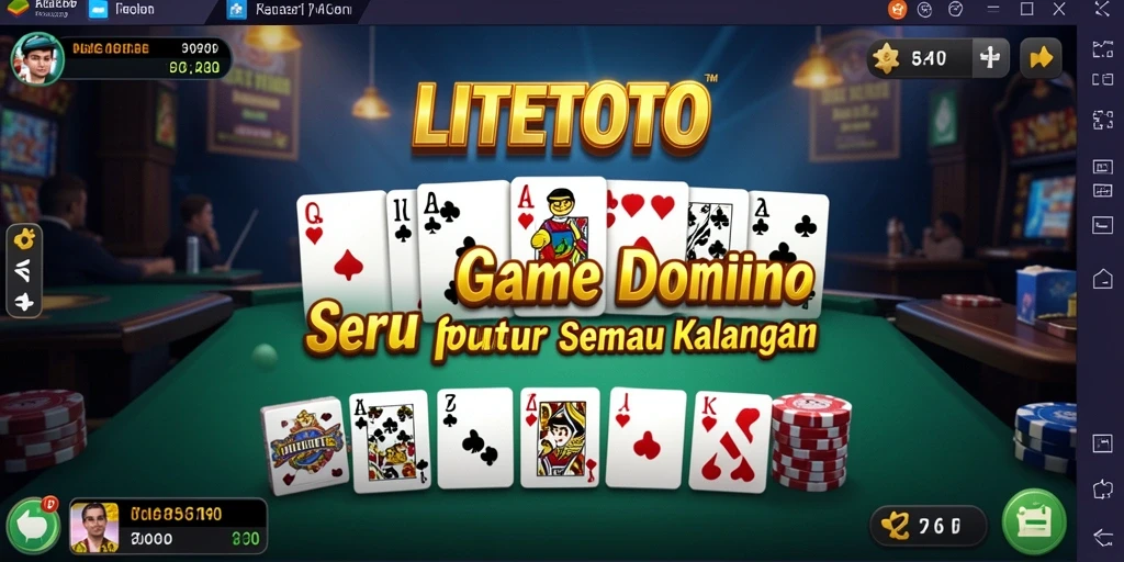 Tampilan antarmuka permainan domino yang menarik dan interaktif.