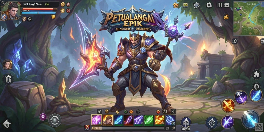 Gameplay seru dari N06 dalam dunia MMORPG yang indah.