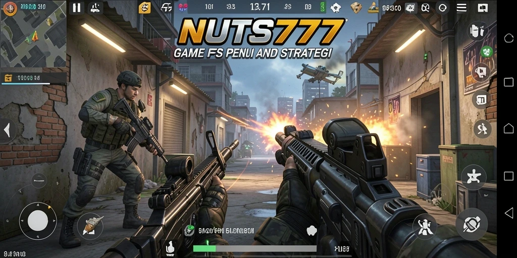 Screenshot menampilkan aksi mendebarkan dalam gameplay NUTS777.