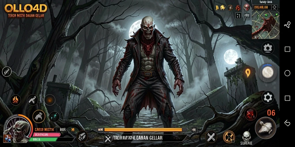 Screenshot OLLO4D menampilkan suasana gelap dan mencekam dalam gameplay.