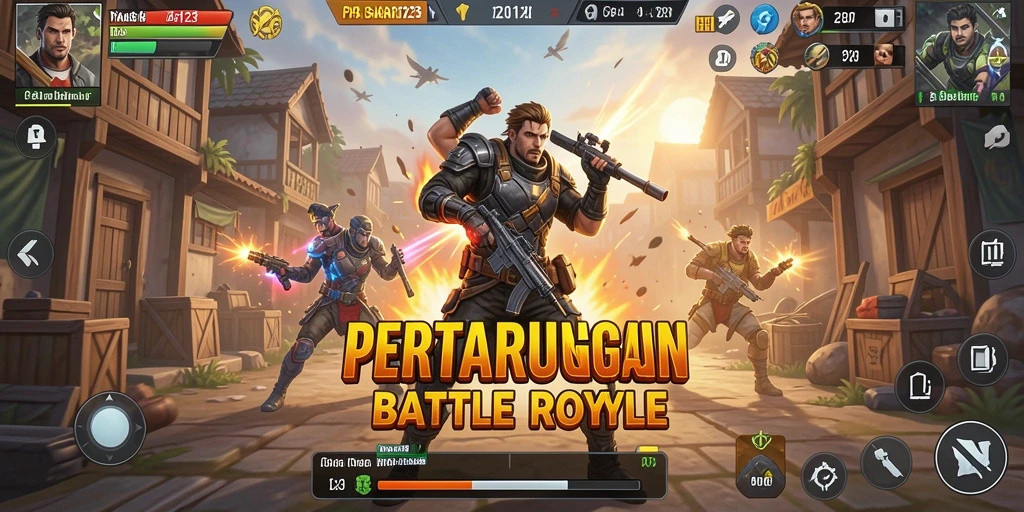 Gameplay PASAR123 yang penuh aksi dalam arena Battle Royale.