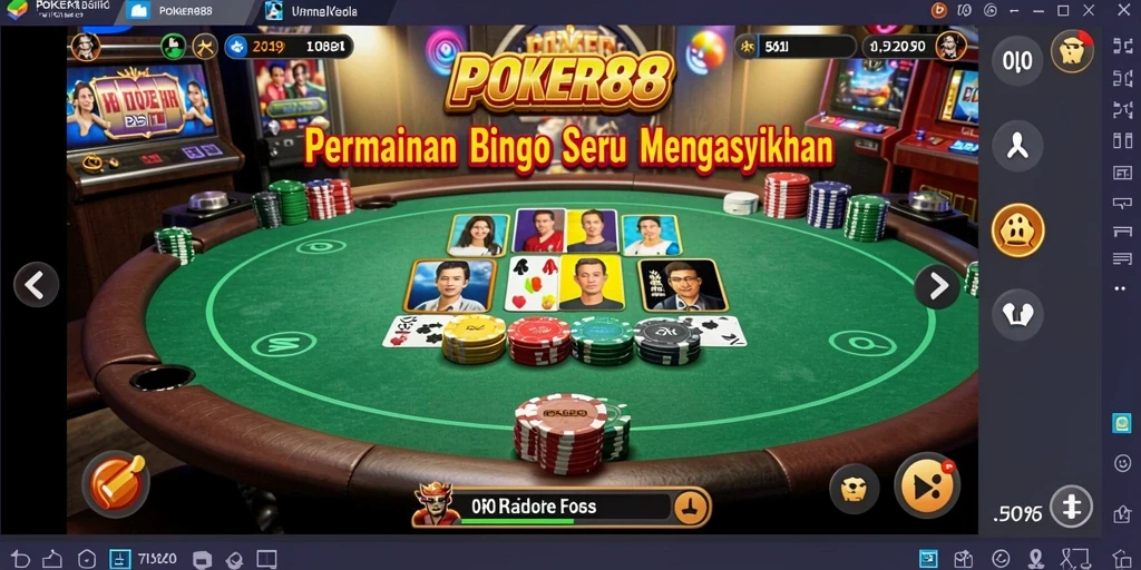 Screenshot POKER88 menampilkan suasana seru permainan Bingo.
