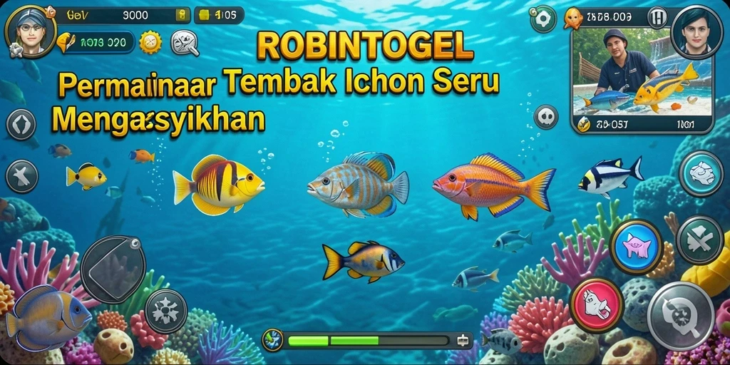 Screenshot menampilkan aksi seru di permainan Tembak Ikan.
