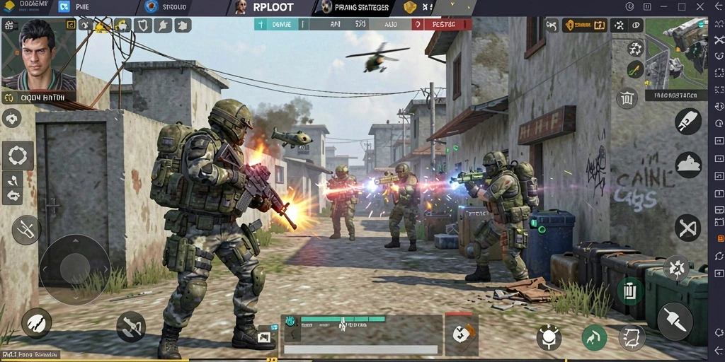Tampilan gameplay RPLOOT yang mendebarkan dalam pertempuran FPS.