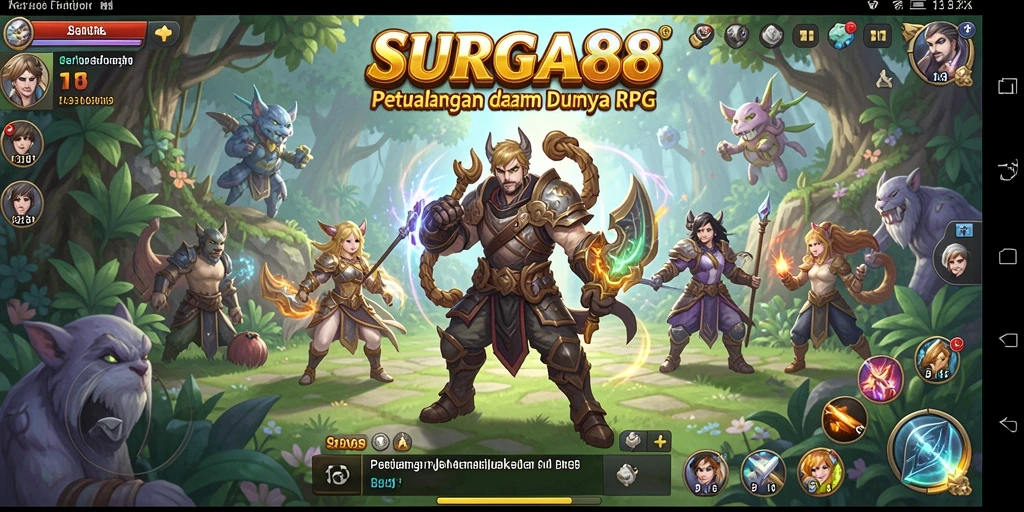 Tampilan gameplay SURGA88 yang mendebarkan dalam dunia RPG.