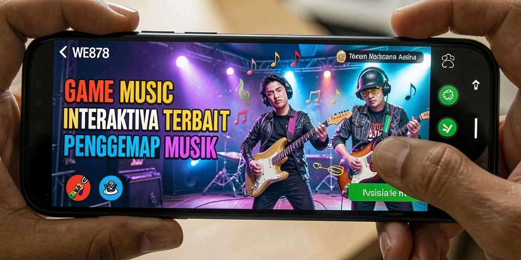 Screenshot WE878 menampilkan gameplay seru dengan elemen musik interaktif.