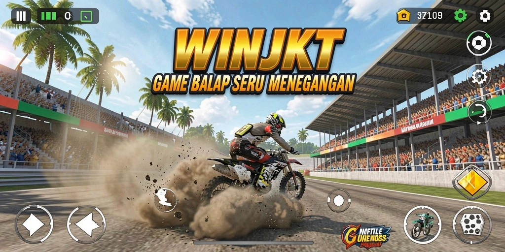 Tampilan gameplay balap yang seru di WINJKT.