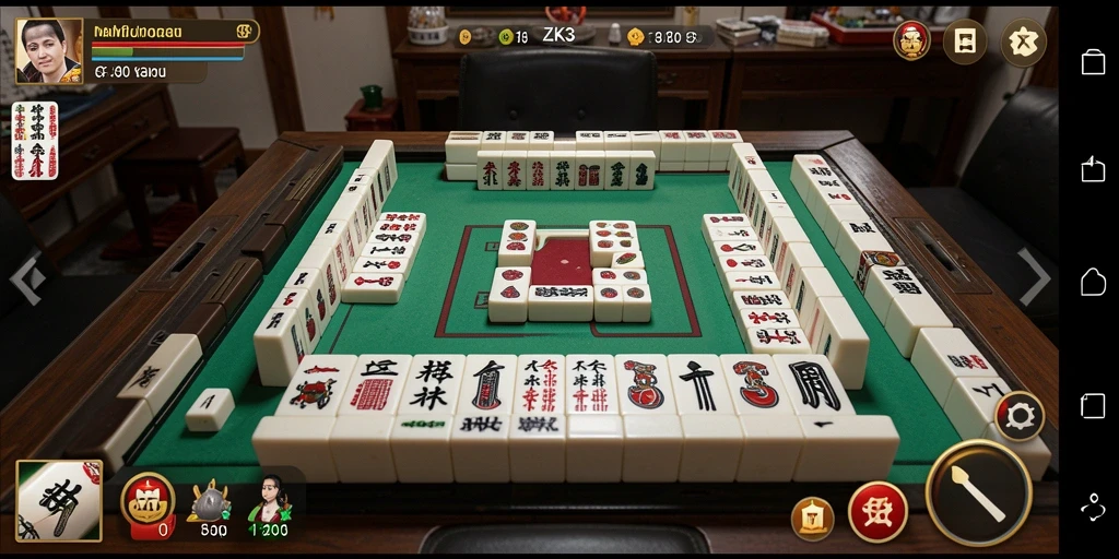 Tampilan permainan Mahjong ZK3 yang mendebarkan dan menantang.