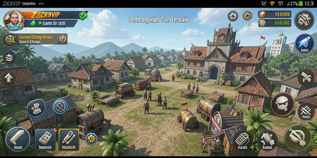 Tangkapan layar menunjukkan aksi strategis dalam gameplay ZK9VIP.